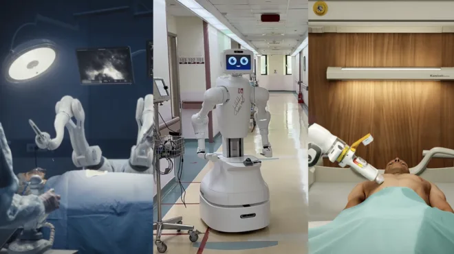 Robots in healthcare images.